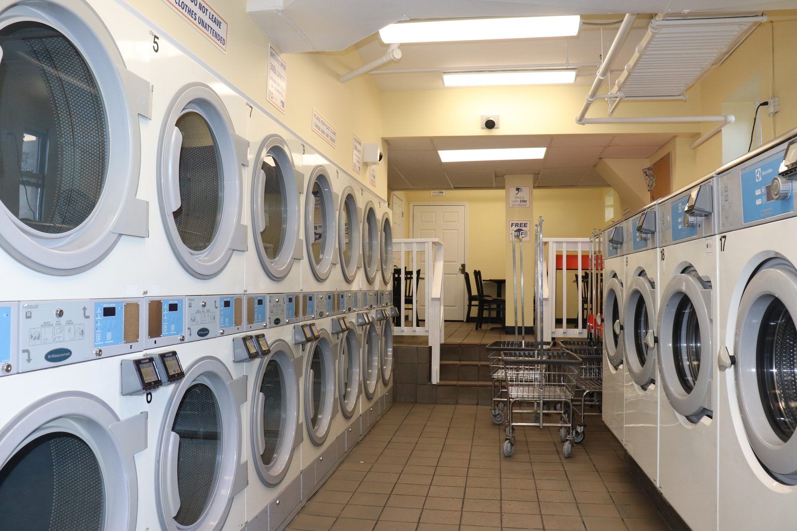 Wide interior with washers on both sides