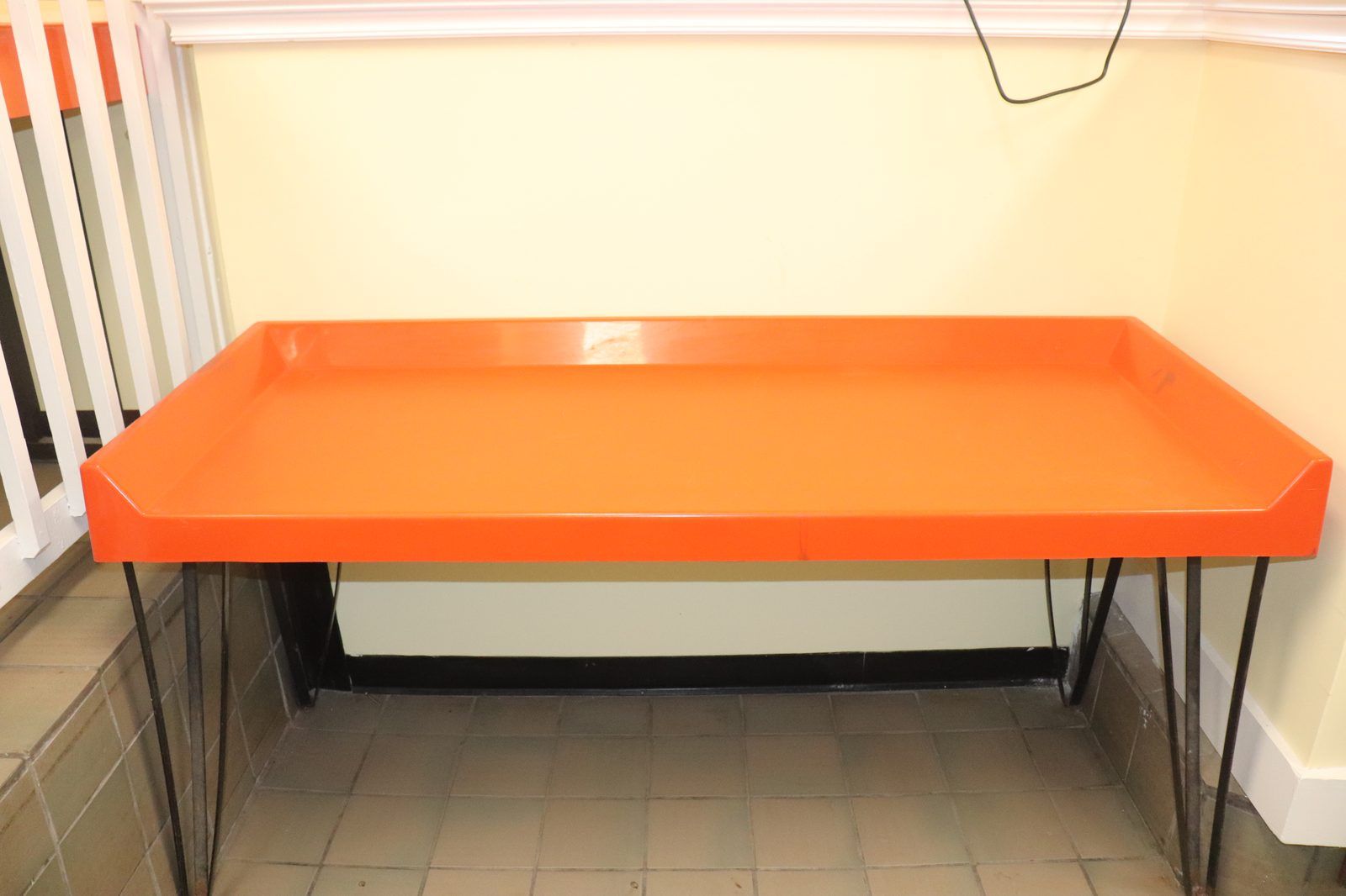 Open floor with folding stations and seating